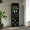 thumbnail image 4 of Classic Bar Cabinet, Two Drawers, Twelve Built-in Wine Rack Black, 4 of 5