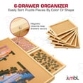 thumbnail image 4 of Jumbl 1500-Piece Puzzle Board with Drawers, Lazy Susan & Cover - Rotating Wooden Jigsaw Puzzle Table, 4 of 10