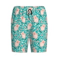 thumbnail image 3 of Picia Pig And Flower Pajama Shorts for Men, Men's Pajama Bottoms, Sleepwear,Short Pajama Pants-Small, 3 of 9