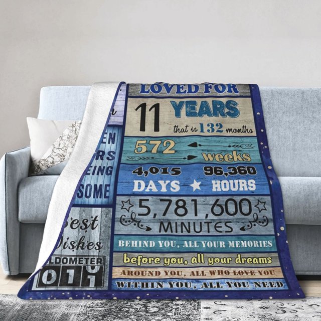 LHSHID Gift For 11th Birthday Throw Blanket Soft Fuzzy Fleece Blanket For Couch Bed Living Room Decoration 30x40in