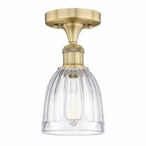 Innovations Lighting  Brookfield - 1 Light 6" Semi-Flush Mount Clear/Brushed Brass
