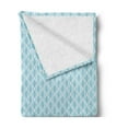 thumbnail image 2 of Modern Soft Flannel Fleece Throw Blanket, Pool Water Wavy Lines Circled Web Like Design with Backdrop Art Print, Cozy Plush for Indoor and Outdoor Use, 50" x 60", Pale Blue and White, by Ambesonne, 2 of 5