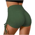 thumbnail image 1 of Abcnature Plus Size Shorts, Womens Athletic Shorts, Women Workout Leggings Bubble Fitness Hip-lifting Sports Shorts, Yoga, Comfy Beach Shorts, Yoga Pants, Cycling Sport Shorts Green S, 1 of 3