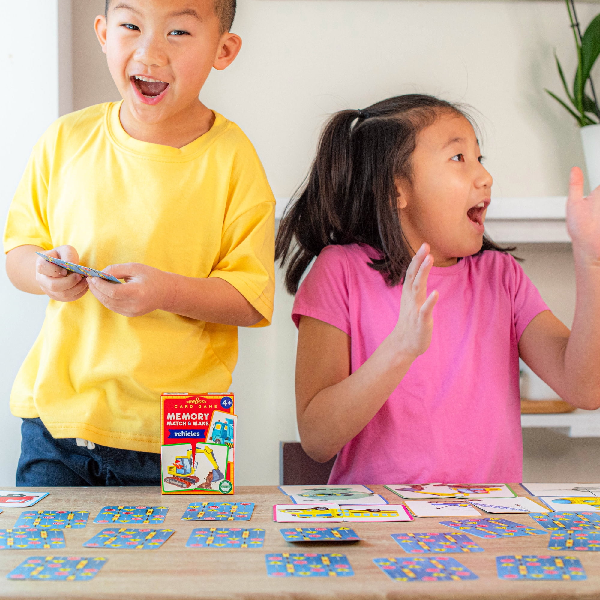 eeBoo Vehicles Memory Match & Make Game, Ages 4+ For 1-4 Players - Sharpens Visual Acuity, Concentration, And Memory Skills, 48 Cards, 24 Pairs