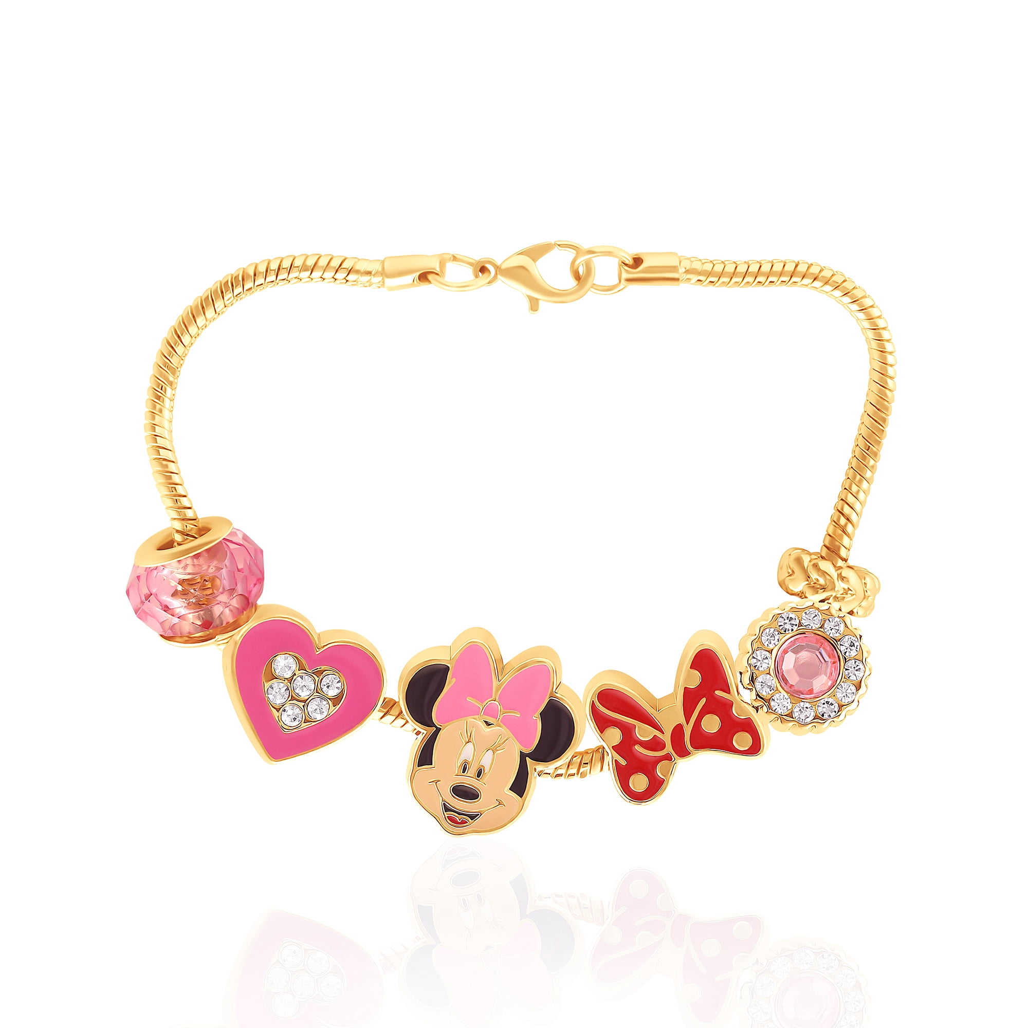 Disney Minnie Mouse Charm Bracelet with Heart Accents