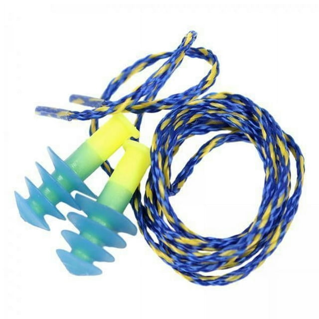 2x Tapones para Los Oídos de Silicona, Reducción de Ruido con Cordón, Impermeables, Reutilizables, Suaves para Dormir, Conciertos, Trabajo, Ronquidos, 2 piezas