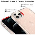 thumbnail image 4 of FYBTO Compatible avec iPhone 12 Pro Max Étui de Téléphone pour Femmes, [3 x Protecteur d'Objectif de Caméra][Couverture Rigide PC, Protection de Qualité Militaire] Jamais Jaune Couverture Complète 6.7 Pouces Accessoires - Transparent Pailleté, 4 of 7