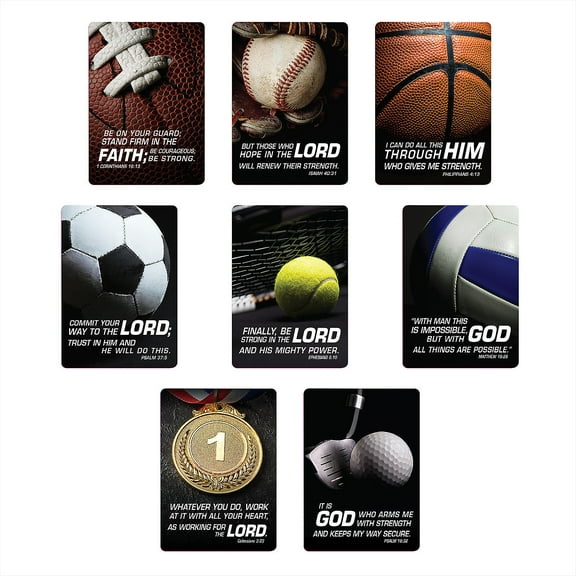 Fun Express 2 1/2" x 3 1/2" Bulk 144 Pc. Mini Religious Sports Bible Verse Prayer Cards