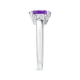 thumbnail image 3 of ANGARA Natural Three Stone 1.6 ct Amethyst and Half Moon Diamond Ring in 925 Sterling Silver for Women (Size-9x7mm) | February Birthstone, Anniversary, Jewelry Gift for Women | Natural Amethyst Ring, 3 of 8