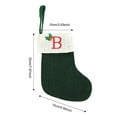 thumbnail image 4 of 8 Inch Cable Knit Monogram Christmas Stocking Personalized Monogram Christmas Stocking, 20 Inches Family Initial Xmas Stockings, Super Soft White Plush Cuff with Deluxe Green, 4 of 4