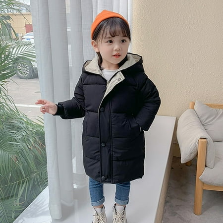 

ZHUASHUM Toddler Jacket Baby Girls Winter Thick Warm Parkas Hooded Windproof Outwear Coat For Kid