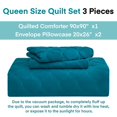 thumbnail image 2 of Litanika Juego De Cama Tamaño Queen, Color Verde Azulado, Colchas Y Colchas Ligeras, Color Turquesa, Funda De Cama, Decoración De Cama Para Todas Las Estaciones, 3 Piezas (1 Edredón Y 2 Fundas De Almo, 2 of 5