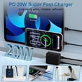 thumbnail image 2 of Type C Charger Block Fast Charging, Dual Port PD 25W Charger Block with 2pcs 6FT USB C to C Cable, USB C Block Wall Charger Adapter Charger Station Compatible for iPhone Samsung Android,Black, 2 of 6