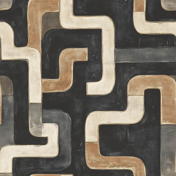 Peel And Stick Geometric Mid Century Modern Self-Adhesive Vinyl Wallpaper Roll 17.7 In x 118 In