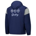 thumbnail image 3 of Men's Navy Sporting Kansas City Argyle Collection Anorak Half-Zip Hoodie Jacket, 3 of 3