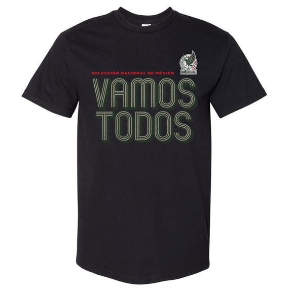 Men's 500 Level Black Mexico National Team Vamos Todos Inline Bold Heavyweight T-Shirt