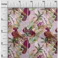 thumbnail image 1 of oneOone Georgette Viscose Dark Magenta Fabric Tropical Leaves Sewing Material Print Fabric By The Yard 42 Inch Wide, 1 of 4