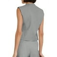 thumbnail image 4 of Button Up Asymmetrical Womens V Neck Hem Work Office Suit Vests Waistcoat Vest Sleeveless Blazers, 4 of 6