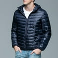 thumbnail image 5 of Puffer Jacket Men Fall Winter Warm Zip Up Puffer Jacket Solid Color Padded Down Jacket Casual Thicken Relaxed Fit Plus Size Jackets Navy L, 5 of 9