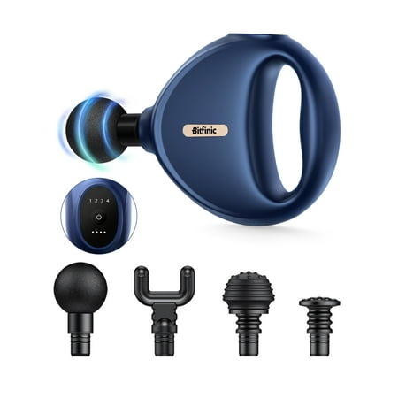 Bitfinic Massage Gun Handheld Mini Deep Tissue Muscle Massager for Athletes, Blue