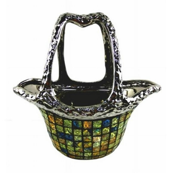 Dolce Mela DMCV010 Vase à Fleurs Décoratif en Céramique et Verre pour Sac à Main - 12.5 x 5.5 x 7.5 Po