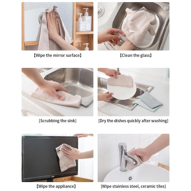 Paño de limpieza para tareas domésticas, trapo especial para escamas de pescado Trapo especial para escamas de pescado Paño para limpiar vidrios y escamas de pescado Rendimiento de alta gama