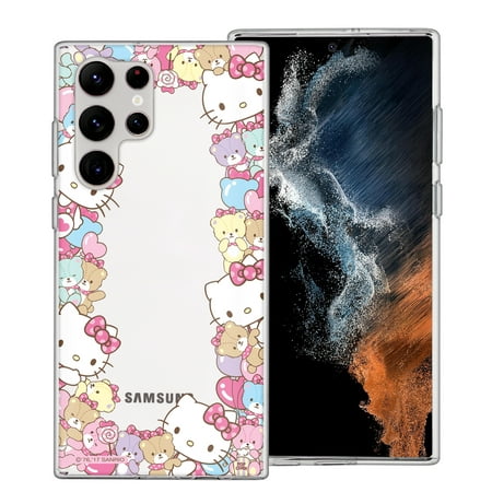 Galaxy S23 Ultra Case (6.8inch) Sanrio Clear TPU Soft Jelly Cover - Border Hello Kitty