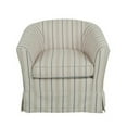 thumbnail image 2 of Accent Swivel Chair, Modern Round Barrel Back, Soft White Gray Fabric, 2 of 5