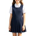 thumbnail image 2 of Coerni Girls Pleated School Uniform Dress Knee Length A-Line Tank Dress Preppy Style Toddler & Teen Sleeveless Jumper Dress 3-18 Years, 2 of 7