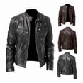 thumbnail image 3 of Chaqueta impermeable de cuero para moto para hombre, 3 of 5