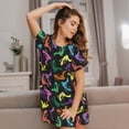 thumbnail image 3 of Naloa Colorful Lizards Print Women Nightgowns,Womens Loungewear,Short Sleeve Sleepwear,Comfy Ladies Nightdress, 3 of 6