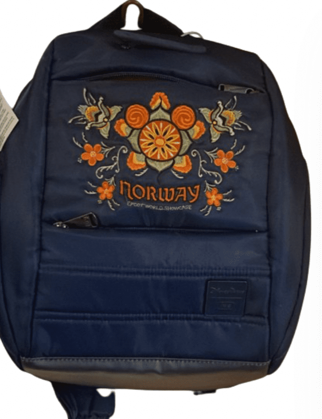Disney Parks Epcot Norway Floral Lug Backpack Bag New With