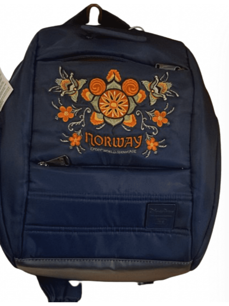 Disney Parks Epcot Norway Floral Lug Backpack Bag New With