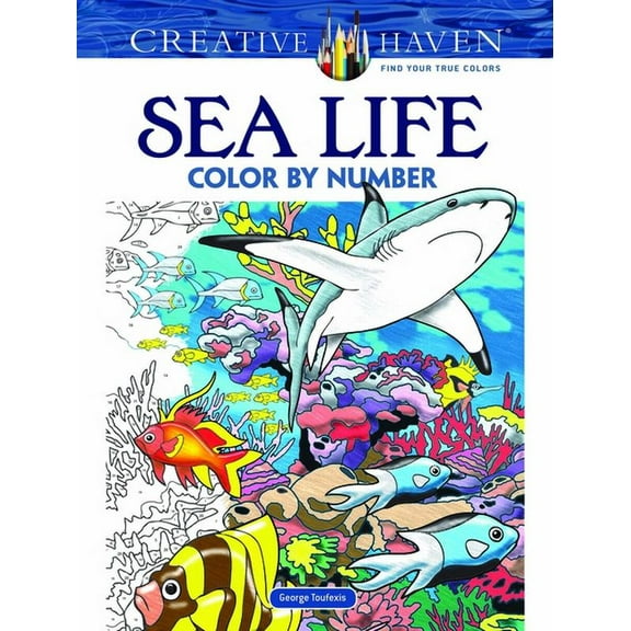 Adult Coloring Books: Sea Life: Creative Haven Sea Life Color by Number Coloring Book (Paperback)