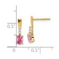 thumbnail image 2 of Auriga 14k Yellow Gold Oval Pink Tourmaline and Diamond Dangle Earrings for Women, 2 of 4