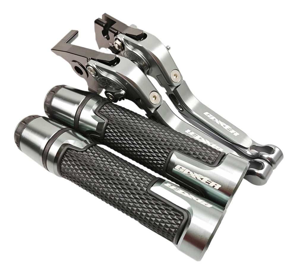 Levers and Grips Compatible with Suzuki Gixxer 150 155 SF 250, Gray