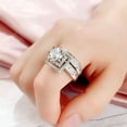 thumbnail image 4 of Dreamofdazzles Jewels 2.00 Ctw Round Cut White Diamond Wedding Anniversary Engagement Bridal Set Ring 14K White Gold Plated 925 Sterling Silver 925 Sterling Silver -4, 4 of 4