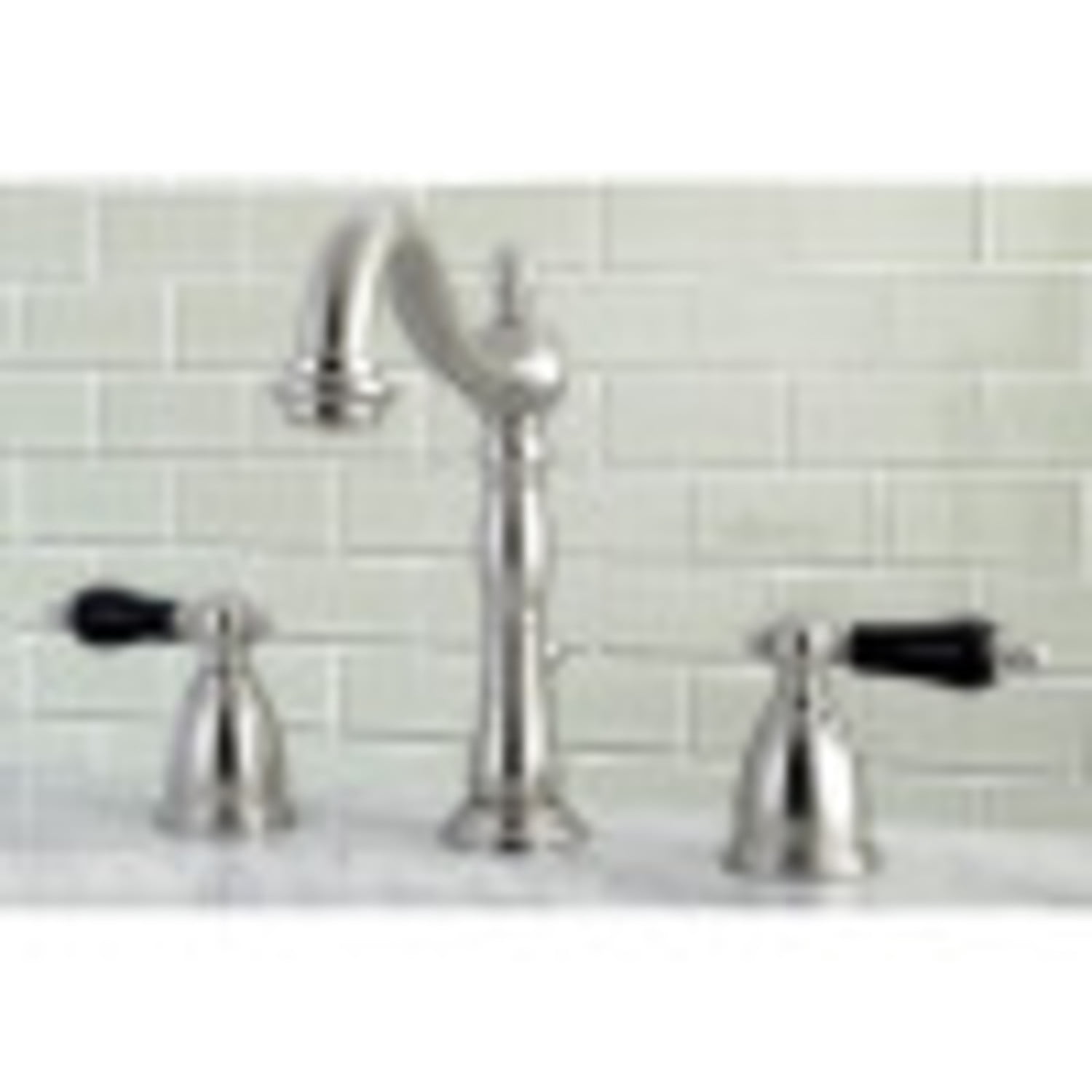 Kingston Brass KB1978PKL Duchess Widespread Bathroom Faucet with Plastic Pop-Up, Brushed Nickel