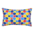 thumbnail image 3 of LNWH Rectangle Pillow Cover, Colorful Puzzle Art Pattern Cushion Covers Pillowcase for Couch Bedroom Sofa, 14"x20", 3 of 8