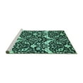 thumbnail image 2 of Ahgly Company Machine Washable Indoor Rectangle Abstract Turquoise Blue Modern Area Rugs, 2' x 4', 2 of 4