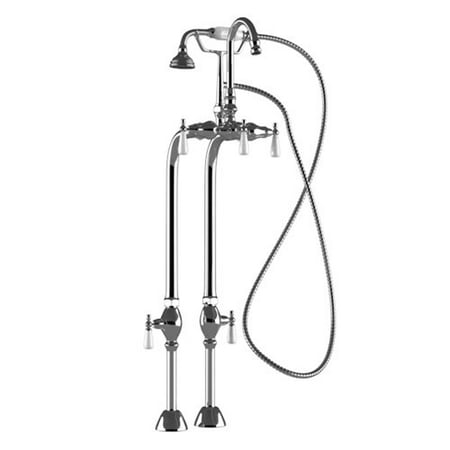 - Cambridge Plumbing 5 Handles Floor Mounted Clawfoot Tub Trim