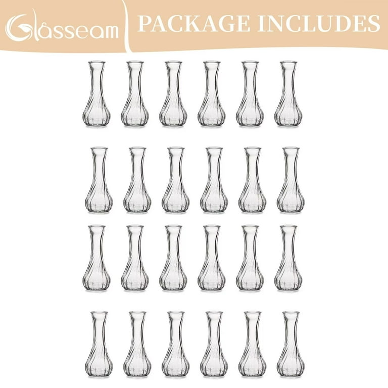 Glasseam 6 inch Small Glass Bud Vases for Flowers Set of 12 Bulk Skinny  Vase for Wedding Table centerpiece