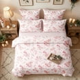 thumbnail image 6 of JOLUSERE 3-Piece Pink Flowering Crabapple Comforter Queen Set, Soft Plants Aesthetic Bedding Set for Adults, 6 of 9