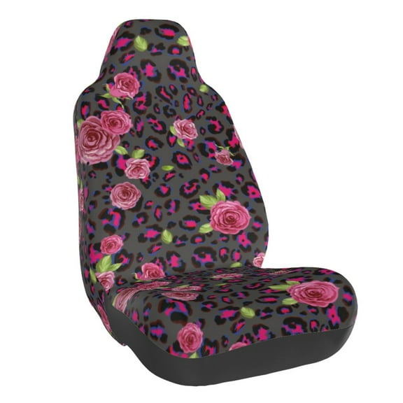 Rateoe Rose Mix Leopard 2 Print Car Seat Cover,Elastic Car Seat Protector,Washable Durable Automotive Seat Cover Car Interior Accessories