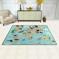 thumbnail image 3 of Coolnut Lightweight Soft Area Rugs 31x20 Inch, Cute Animals World Map Floor Mat Doormat for for Rooms Entrance Hardwood Floor Living Room 2'7" x 1'8"） Nursery Rugs, 3 of 6