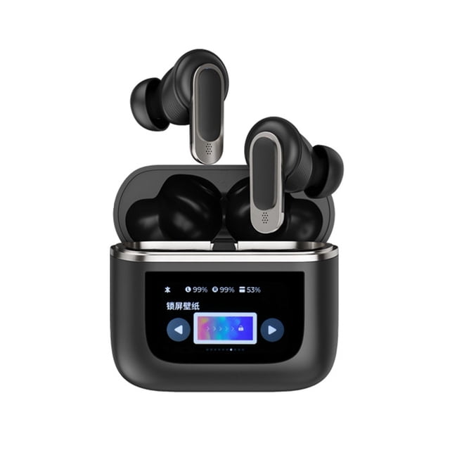 Auriculares Intrauditivos Inalámbricos V8 con Cancelación de Ruido ANC, Controles de Pantalla Táctil, Color Negro