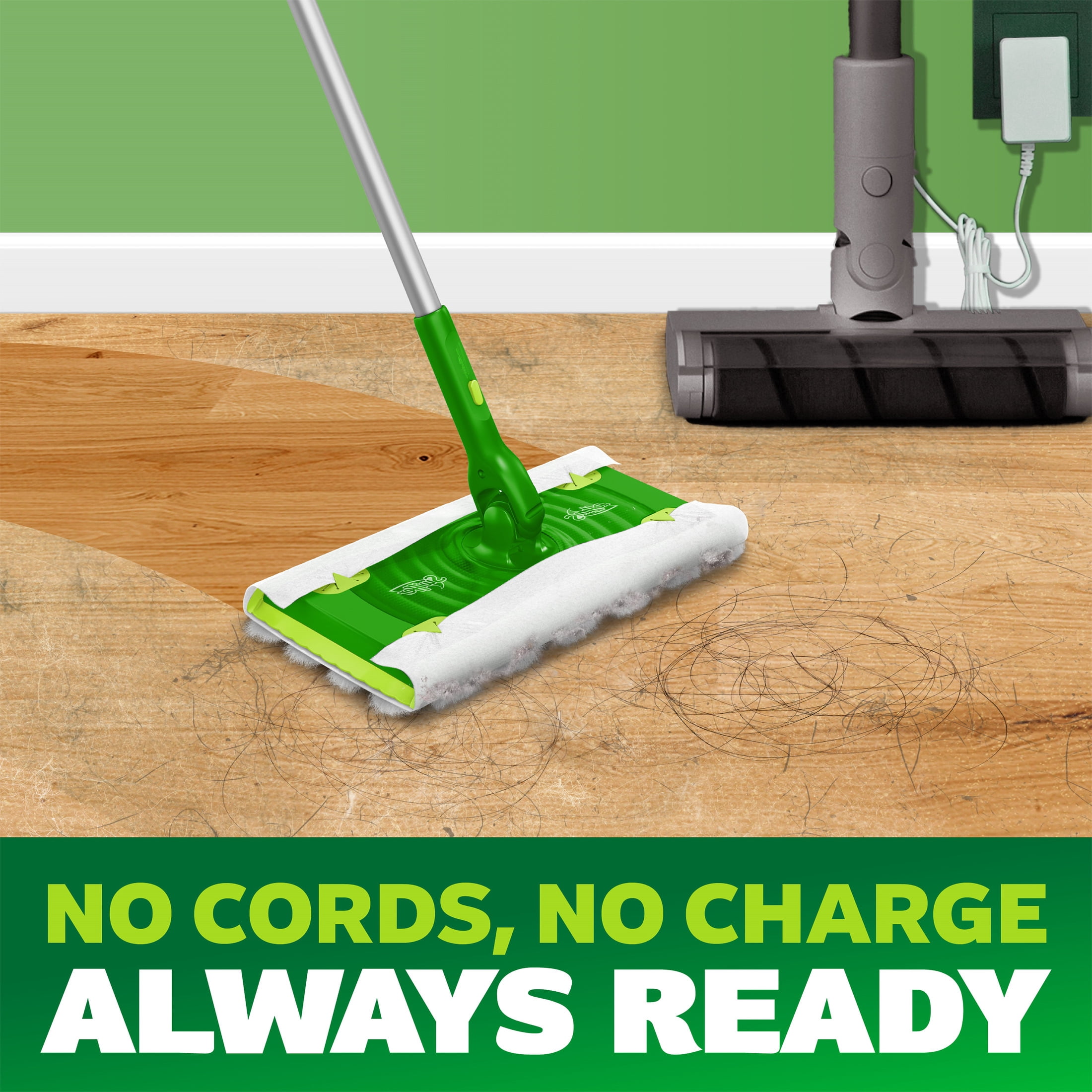 Swiffer Hair Magnet Deluxe Starter Kit, 1 pole, 6 Dry & 2 Wet Cloths