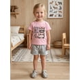 thumbnail image 6 of BemeyourBBs Toddler Baby Girls Summer Clothes Infant Baby Girl Raccoon Outfit Cute but Feral Letters Print Short Sleeve Raccoon Print T Shirt Tops with Pockets Shorts 2Pcs Set, 6 of 9