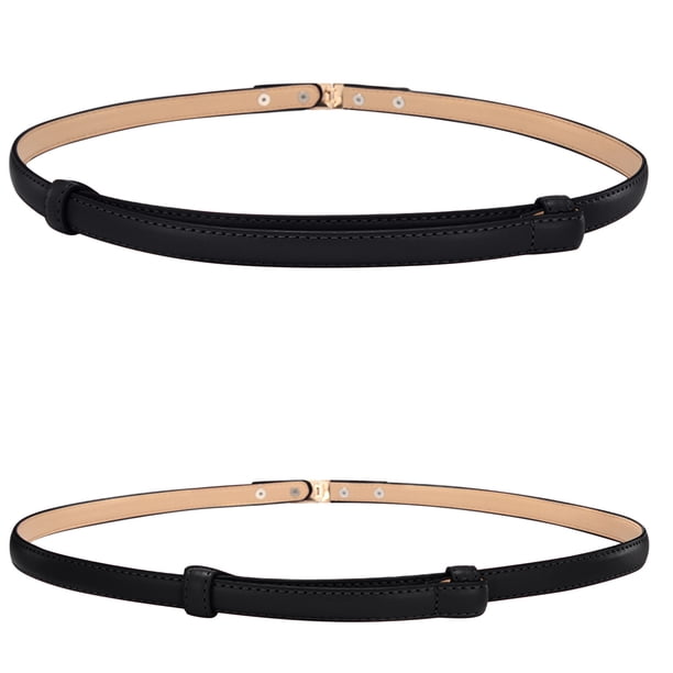 thin black dress belt Adjustable For Women Skinny Belts For Women Solid Color Alloy Turn Lock Belt For Jeans Coat,Khaki at Amazon Women's Clothing store or a pair of chic trousers Entrepreneur Titanium Black Dress Belt