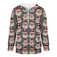 thumbnail image 4 of Chandails d'Hiver Grande Taille pour Femmes Chandails à Capuche Décontractés de Noël à Col Rond Manches Longues Gris TG, 4 of 5